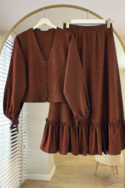 Dubai Etekli Takım Kahverengi