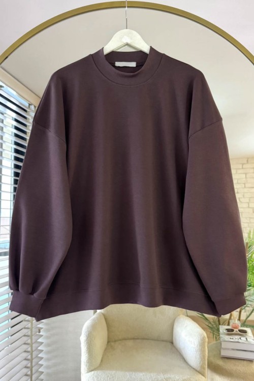Salaş İnterlok Sweatshirt Kahverengi