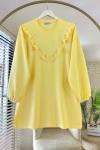 Verev Fırfırlı Dantelli Tunik Sarı