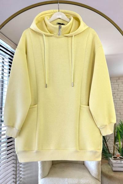 Torba Cepli Üç İplik Sweatshirt Sarı