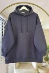 Kapüşonlu Oversize Sweatshirt Füme