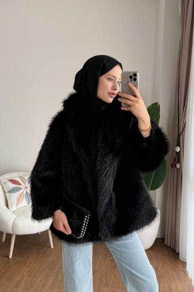 Uzun Kürk Mont Siyah