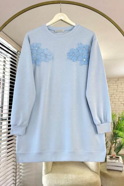 Flower Modal Tunik Bebe Mavisi