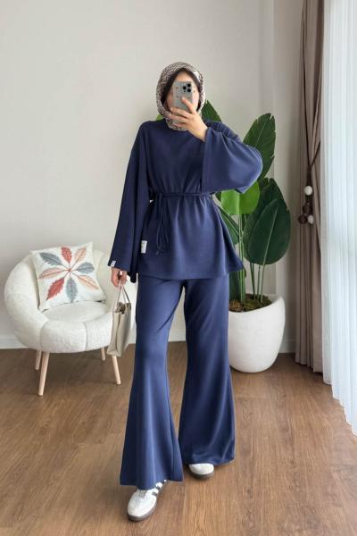 İspanyol Pantolonlu Takım Lacivert