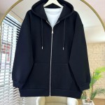Oversize Fermuarlı Hırka Siyah