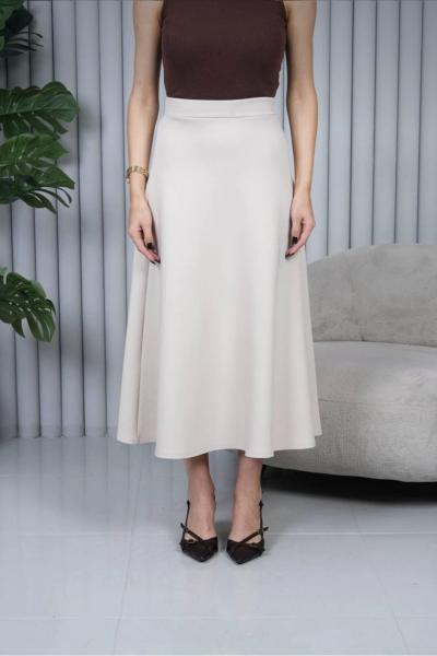 Kloş Scuba Etek Bej