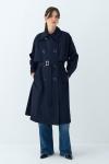 Rüzgarlıklı Trençkot Lacivert