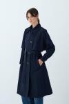 Rüzgarlıklı Trençkot Lacivert
