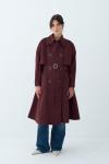 Rüzgarlıklı Trençkot Bordo