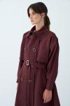 Rüzgarlıklı Trençkot Bordo