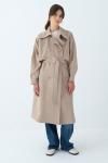 Rüzgarlıklı Trençkot Bej