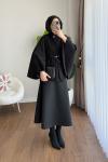 Kemerli Kaşe Panço Siyah