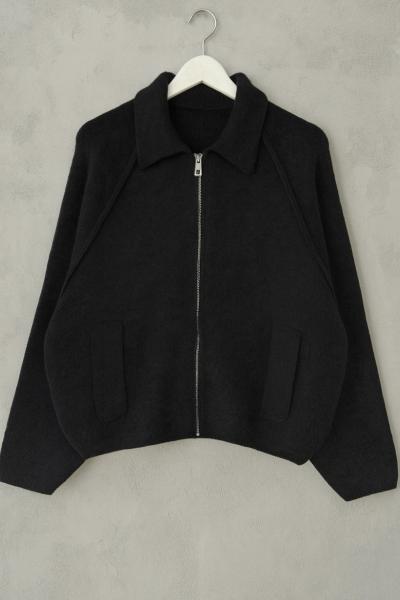 Fermuarlı Oversize Bogie Ceket Siyah