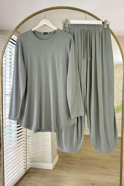 Şalvar Pantolonlu Süprem Takım Açık Yeşil