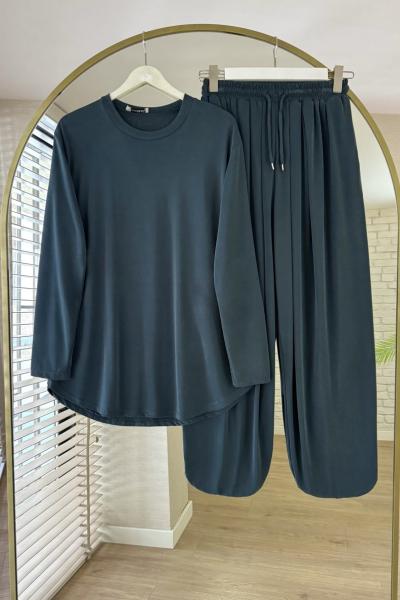 Şalvar Pantolonlu Süprem Takım Koyu Yeşil