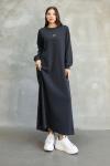 Alo Uzun Kollu Modal Elbise Antrasit