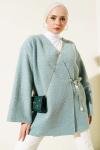 Bağlamalı Buklet Ceket Mint Yeşili
