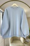 Bisiklet Yaka Oversize Sweatshirt Bebe Mavisi