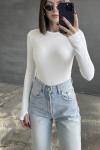 Parmak Geçmeli Body Beyaz