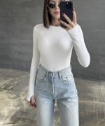 Parmak Geçmeli Body Beyaz