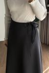 Bağlamalı Scuba Etek Siyah