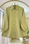 Robalı Gabardin Gömlek Yeşil