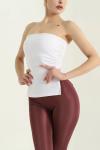 Yırtmaçlı Straplez Atlet Ekru