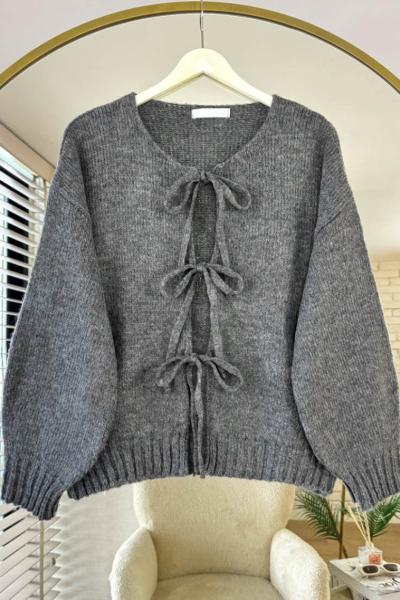 Bağcıklı Laura Hırka Antrasit