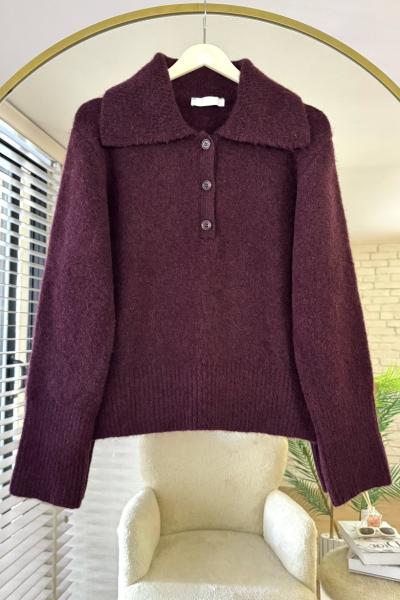 Polo Yaka Renata Kazak Mürdüm