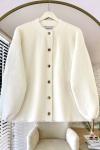 Çıt Çıt Düğmeli Ceket Ekru