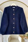 Çıt Çıt Düğmeli Ceket Lacivert