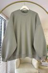 Oversize Üç İplik Sweathirt Yeşil