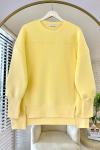 Önü Yırtmaçlı Parçalı Sweatshirt Sarı