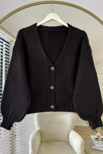 V Yaka Aura Hırka Acı Kahve