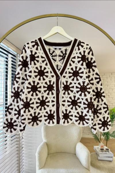 Ajurlu Süzene Hırka Acı Kahve