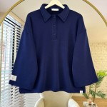 Polo Yaka Armalı Sweatshirt Lacivert