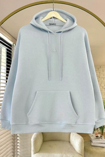 Alo Baskılı Sweatshirt Bebe Mavisi