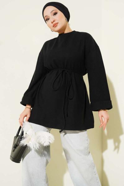 Duble Kol Selanik Tunik Siyah