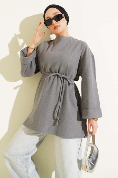 Duble Kol Selanik Tunik Gri