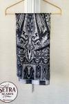 Etnik Desenli Janjan Şal Gri Siyah