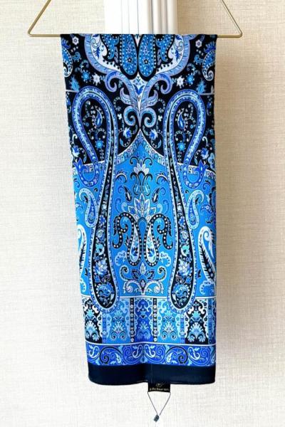 Etnik Desenli Janjan Şal (A) Siyah mavi