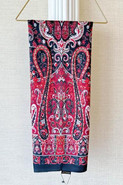 Etnik Desenli Janjan Şal (A) Kırmızı Siyah