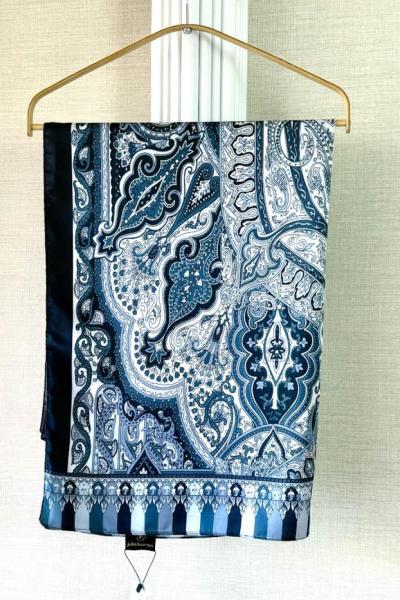 Etnik Desenli Janjan Şal (B) Siyah Gri