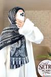 Etnik Desenli Janjan Şal (B) Siyah Gri