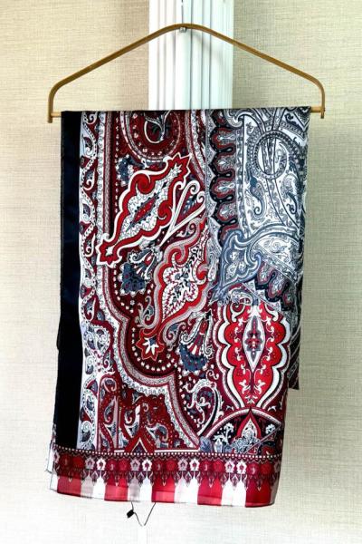 Etnik Desenli Janjan Şal (B) Kırmızı