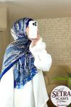 Etnik Desenli Janjan Şal (B) Lacivert-Mavi