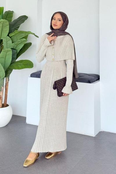 Stella Triko Elbise Taş