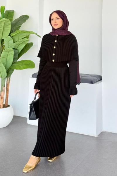 Stella Triko Elbise Siyah