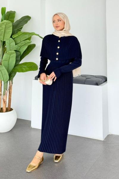 Stella Triko Elbise Lacivert