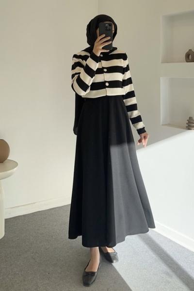 Poliviskon Kloş Etek Siyah